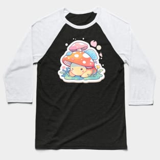 Kawaii Mushroom Creature Baseball T-Shirt